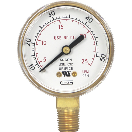 Manom&egrave;tres,  2", 0-50 pi³/h standard, Fixation inf&eacute;rieure, Analogique Moffatt Supply & Specialties