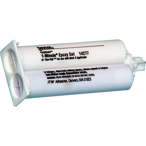 1-Minute Adhesive, 50 ml, Dual Cartridge, Two-Part, Amber Moffatt Supply & Specialties