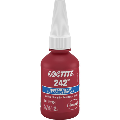 Threadlocker 242 , Blue, Medium, 10 ml, Bottle Moffatt Supply & Specialties