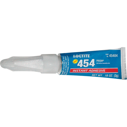454 Prism&reg; Instant Adhesive Gel, Clear, Tube, 3 g Moffatt Supply & Specialties