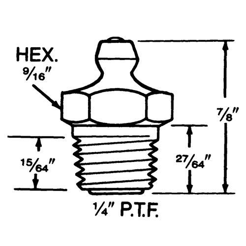 Raccord, Filetage de 1/4"-18 Moffatt Supply & Specialties