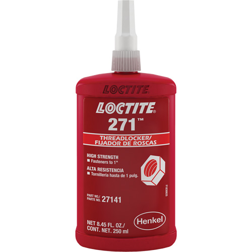 Threadlocker 271 , Red, High, 250 ml, Bottle Moffatt Supply & Specialties