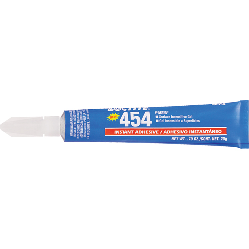 Prism 454 Instant Adhesive Gel, Clear, Tube, 20 g Moffatt Supply & Specialties