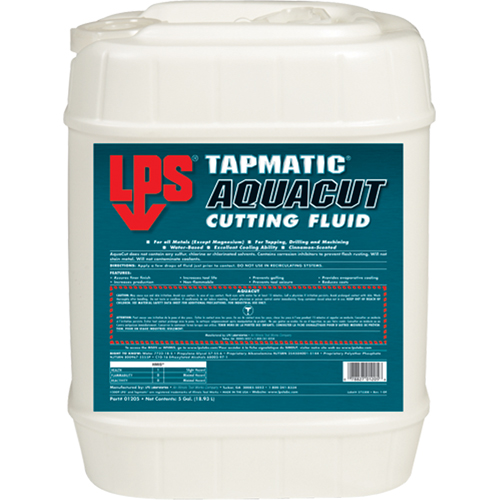 Tapmatic&reg; AquaCut Cutting Fluids, 5 gal. Moffatt Supply & Specialties