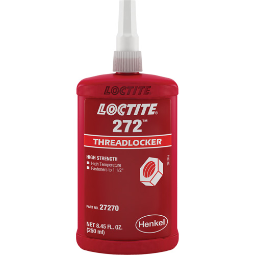 Threadlocker 272 High Temperature, Red, High, 250 ml, Bottle Moffatt Supply & Specialties