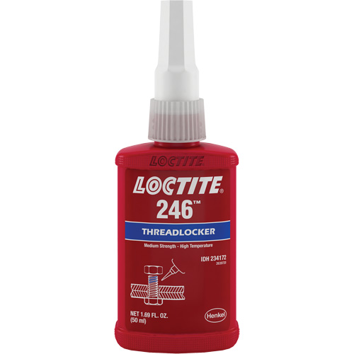 246 High Temperature Threadlocker, Blue, Medium, 50 ml, Bottle Moffatt Supply & Specialties
