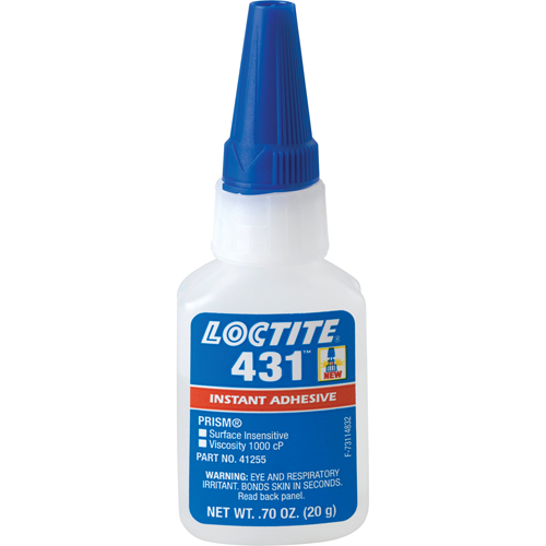 431 Surface Insensitive Instant Adhesive, Clear, Bottle, 20 g Moffatt Supply & Specialties