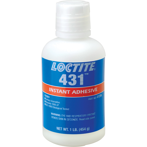 Adh&eacute;sif instantan&eacute;  431 pour toute surface, Transparent, Bouteille, 454 g Moffatt Supply & Specialties