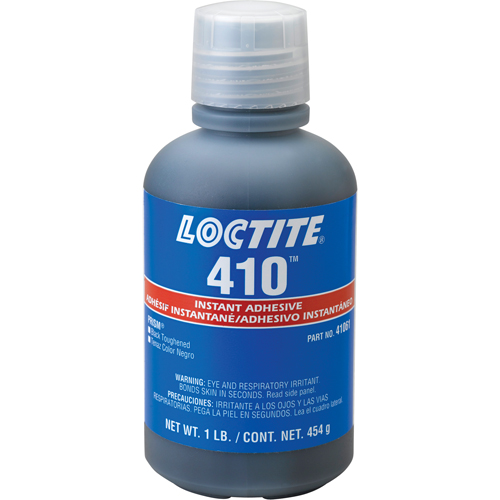 410 Instant Adhesive, Black, Bottle, 454 g Moffatt Supply & Specialties