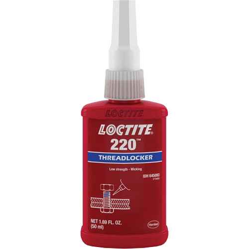Threadlocker 220 , Blue, Medium, 50 ml, Bottle Moffatt Supply & Specialties