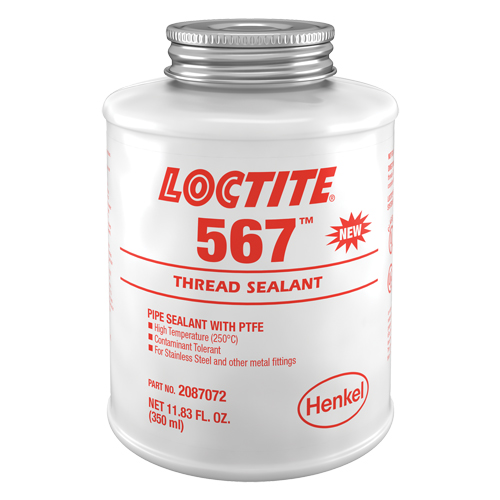 Scellant &agrave; filet haute temp&eacute;rature 567, Bouteille &agrave; dessus brosse, 350 ml, -53,88° C - 204° C/-65° F - 400° F Moffatt Supply & Specialties