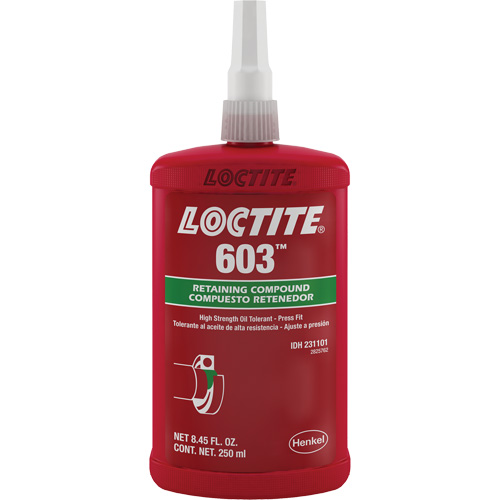 Compos&eacute; de retenue Loctite 603, 250 ml, Bouteille, Vert Moffatt Supply & Specialties