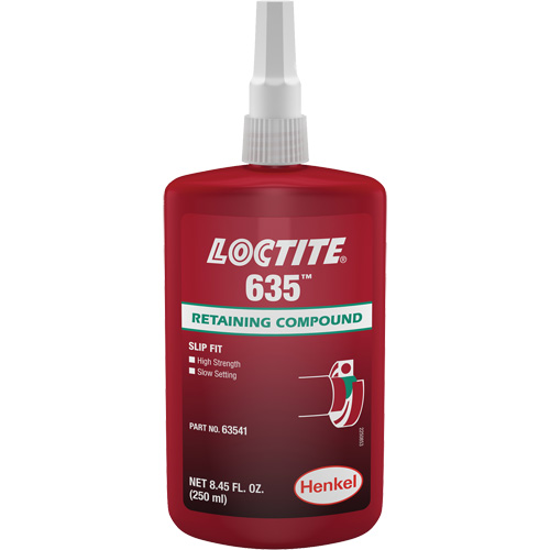 Loctite&reg; 635 Retaining Compound, 250 ml, Bottle, Green Moffatt Supply & Specialties