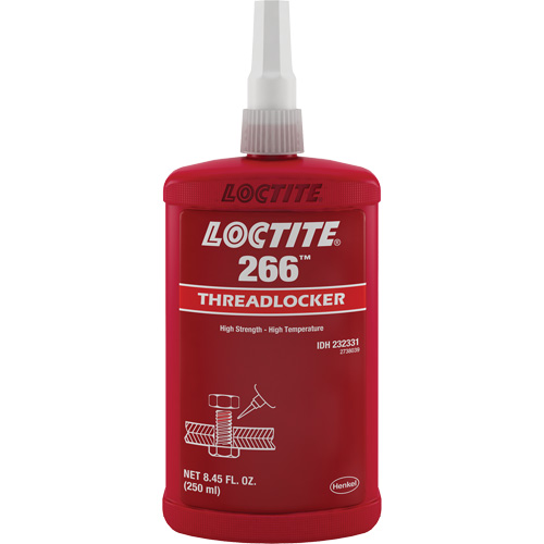 266 Threadlocker, Red, High, 250 ml, Bottle Moffatt Supply & Specialties