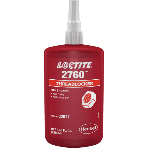 2760 Threadlocker, Red, High, 250 ml, Bottle Moffatt Supply & Specialties