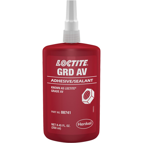 Letter Grade AV Threadlocker, Red, High, 250 ml, Bottle Moffatt Supply & Specialties