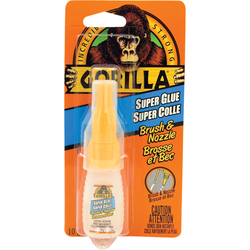 Colle cyanoacrylate avec embout et brosse, 10 g, Bouteille, Transparent Moffatt Supply & Specialties