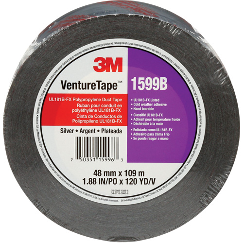 Ruban en polypropyl&egrave;ne Venture Tape 1599B, 3 mils, Argent, 48 mm (2") x 109,7 m (359,9') Moffatt Supply & Specialties