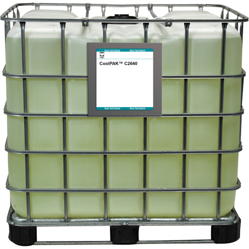 Liquide pour le travail des m&eacute;taux synth&eacute;tique peu mousseux CoolPAK, R&eacute;servoir GRV Moffatt Supply & Specialties