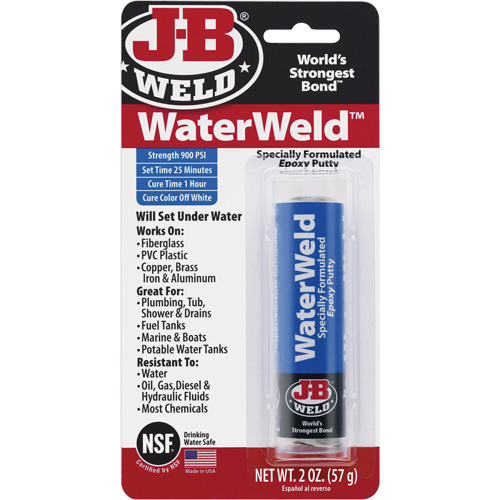 Colle &eacute;poxyde WaterWeld, 2 oz, B&acirc;ton, Blanc cass&eacute; Moffatt Supply & Specialties