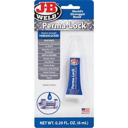 Perma-Lock Threadlocker, Blue, Medium, 6 ml, Tube Moffatt Supply & Specialties