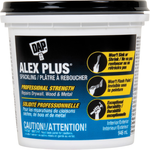 Pl&acirc;tre &agrave; reboucher Alex Plus, 946 ml, Contenant en plastique Moffatt Supply & Specialties