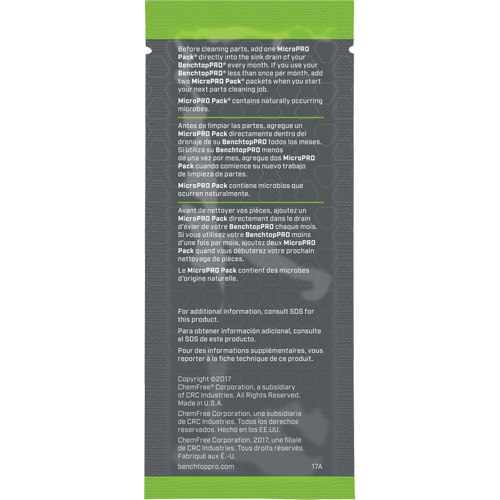 Agent nettoyant antimicrobien MicroPro Pack, 0,5 oz, Pochette Moffatt Supply & Specialties