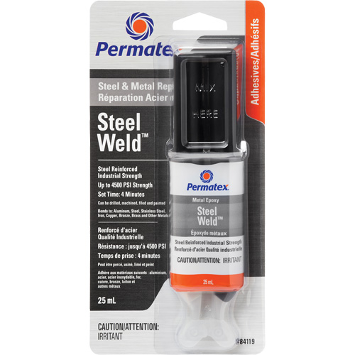 Colle &eacute;poxyde Steel Weld, 25 ml, Seringue, Deux composants, Gris Moffatt Supply & Specialties
