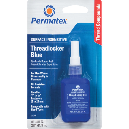 Surface Insensitive Threadlocker, Blue, High, 10 ml, Bottle Moffatt Supply & Specialties