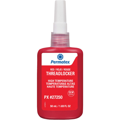 High Temperature Threadlocker, Red, High, 50 ml, Bottle Moffatt Supply & Specialties