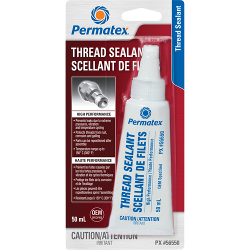 Scellant pour filetage haute performances, Tube, 50 ml, -54° C - 149° C/-65° F - 300° F Moffatt Supply & Specialties