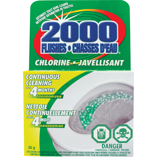 D&eacute;tergent pour cuvette de toilette 2000 Flushes avec agent de blanchiement, 35 g, Tampon Moffatt Supply & Specialties