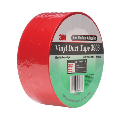Rubans adh&eacute;sifs en vinyle 3903, 48 mm (2") la x 46 m (151') lo, 6,5 mils, Rouge Moffatt Supply & Specialties