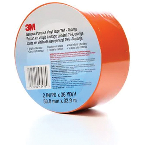 764 General-Purpose Vinyl Tape, 50.8 mm (2") W x 32.9 m (108') L, 5 mils, Orange Moffatt Supply & Specialties
