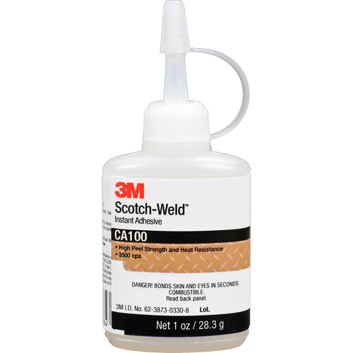 Scotch-Weld Instant Adhesive CA100, Off-White, Bottle, 1 oz. Moffatt Supply & Specialties