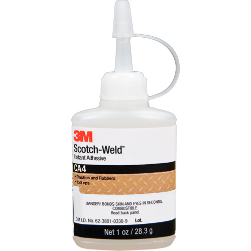 Scotch-Weld Instant Adhesive CA4, Clear, Bottle, 1 oz. Moffatt Supply & Specialties