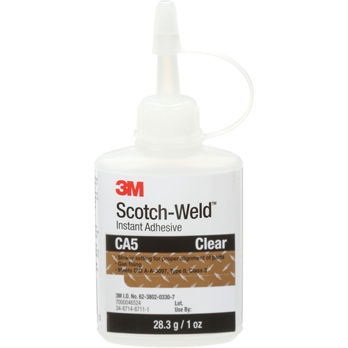 Scotch-Weld Instant Adhesive CA5, Clear, Bottle, 1 oz. Moffatt Supply & Specialties