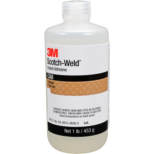 Adh&eacute;sif instantan&eacute; CA8 Scotch-Weld, Transparent, Bouteille, 1 lb Moffatt Supply & Specialties