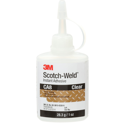 Scotch-Weld Instant Adhesive CA8, Clear, Bottle, 1 oz. Moffatt Supply & Specialties