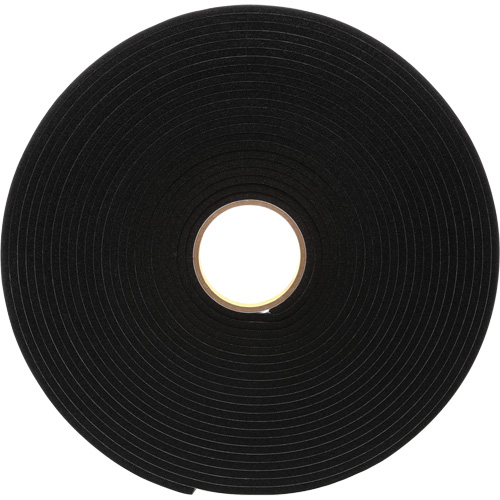 4504 Vinyl Foam Tape, 25.4 mm (1") W x 16.5 m (54') L, 250 mils, Black Moffatt Supply & Specialties