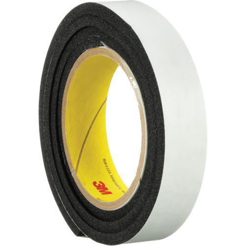 4714 Vinyl Foam Tape, 25.4 mm (1") W x 16.5 m (54') L, 250 mils, Black Moffatt Supply & Specialties