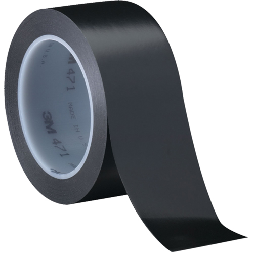 471 Vinyl Tape, 12 mm (1/2") W x 32.9 m (108') L, 5.3 mils, Black Moffatt Supply & Specialties