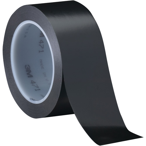 471 Vinyl Tape, 76 mm (3") W x 32.9 m (108') L, 5.2 mils, Black Moffatt Supply & Specialties