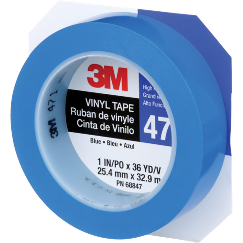 471 Vinyl Tape, 25.4 mm (1") W x 32.9 m (108') L, 5.3 mils, Blue Moffatt Supply & Specialties