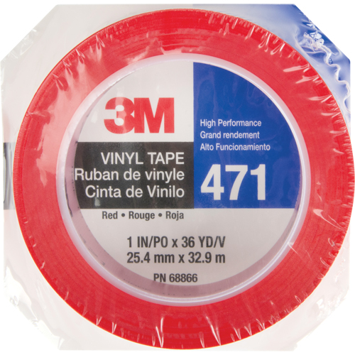 471 Vinyl Tape, 25.4 mm (1") W x 32.9 m (108') L, 5.3 mils, Red Moffatt Supply & Specialties