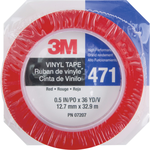 Ruban en vinyle 471, 12 mm (1/2") la x 32,9 m (108') lo, 5,3 mils, Rouge Moffatt Supply & Specialties