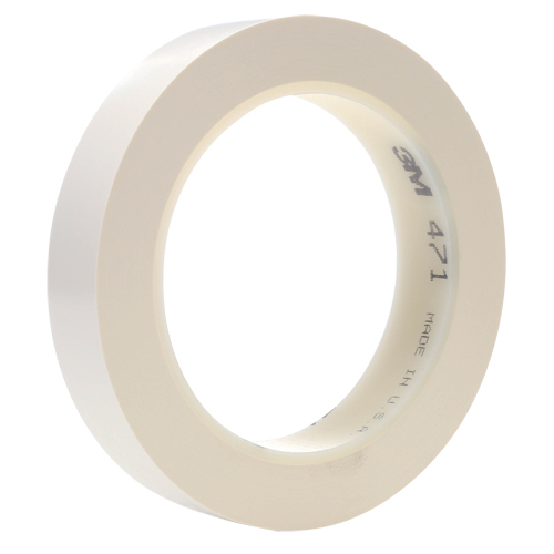 471 Vinyl Tape, 25.4 mm (1") W x 32.9 m (108') L, 5.3 mils, White Moffatt Supply & Specialties