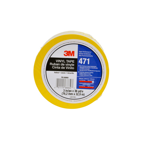 471 Vinyl Tape, 12 mm (1/2") W x 32.9 m (108') L, 5.2 mils, Yellow Moffatt Supply & Specialties