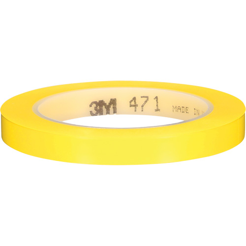 Ruban en vinyle 471, 12 mm (1/2") la x 32,9 m (108') lo, 5,2 mils, Jaune Moffatt Supply & Specialties