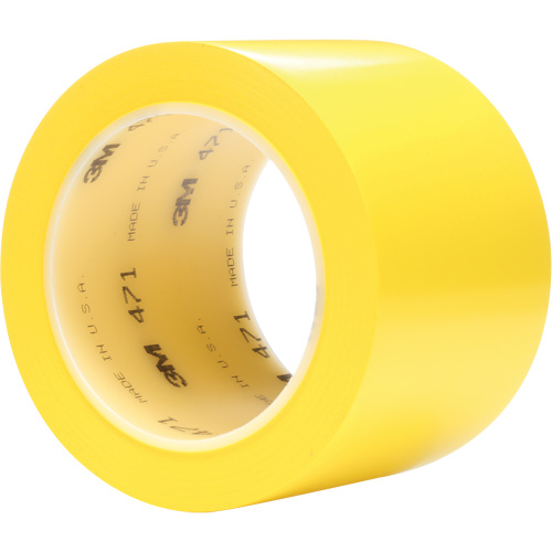471 Vinyl Tape, 76.2 mm (3") W x 32.9 m (108') L, 5.2 mils, Yellow Moffatt Supply & Specialties